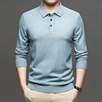 Men's Lapel Knit Pullover Sweater