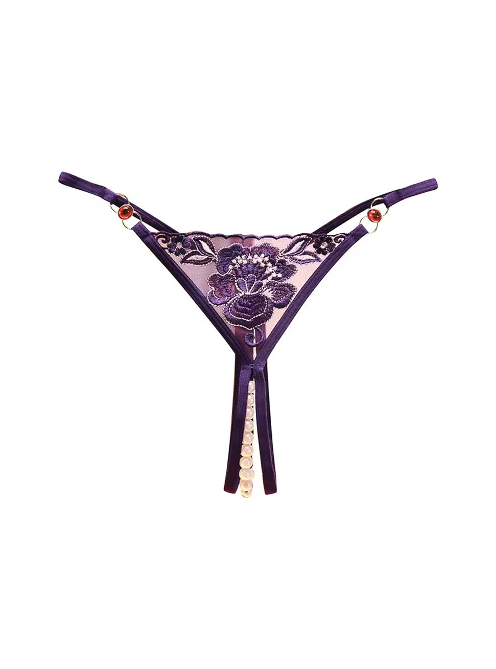 1. Beaded G String Underwear for Women Embroidered Clear Panties Tummy Control Flattering Hipsters Stretch Slutty Briefs