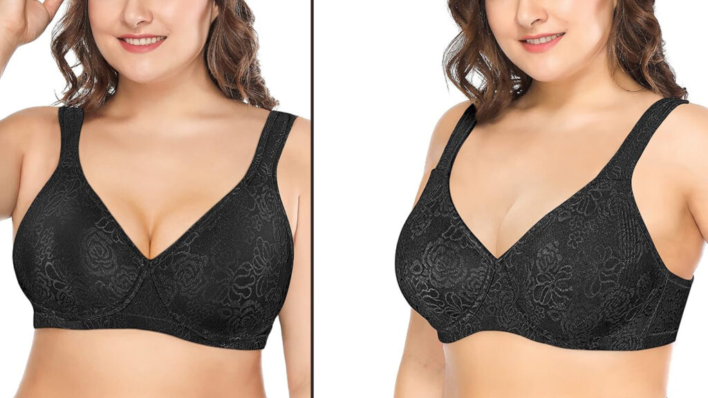 Deyllo Women’s Full Coverage Plus Size Comfort Minimizer Bra Wirefree-full coverage support bras