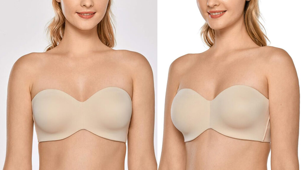 Delima Jacquard Minimizer Strapless Bra - most loved minimizer bra